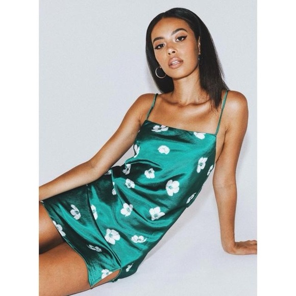 Princess Polly Teal Floral Mini Dress Size 6 - Picture 3 of 8